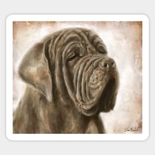 Painting of a Brown Mastiff Dog Sticker